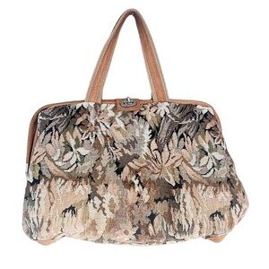 Vintage Tapestry Printed Barrel Bag Purse
